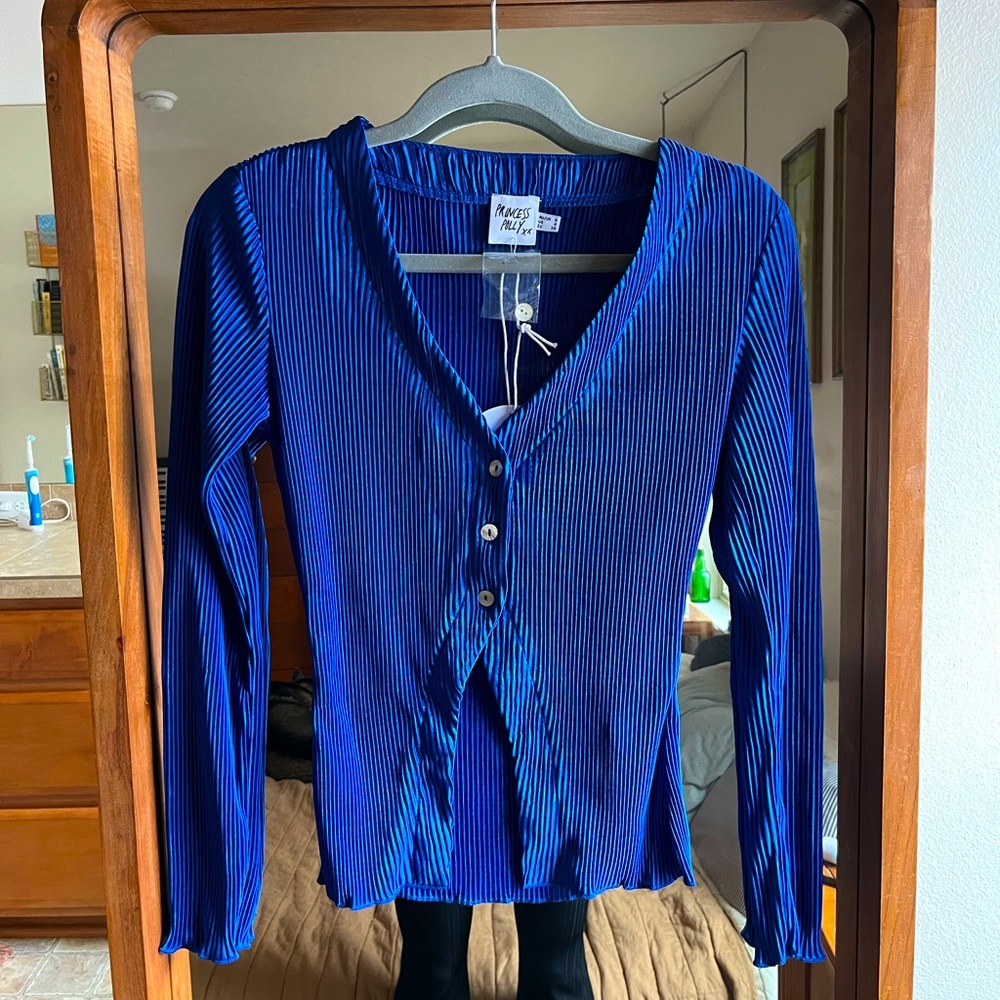 Vibrant Blue Princess Polly Button Top